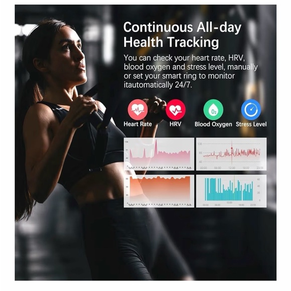 Smart Health Tracking Ring in Gold - Picture 5 of 10